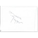 Bianca Jagger signed album page. Comes with unsigned 6x4 black and white photo. Good Condition. We