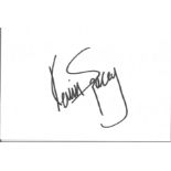 Kevin Spacey signed album page. Comes with unsigned 6x4 colour photo. Good Condition. We combine