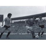 Johan Cruyff Holland Signed 16 x 12 inch football black and white photo. Good Condition. We