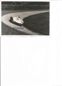 Motor Racing Hans Herrmann signed scarce 6 x 4 b/w photo of him racing his Porsche at Nurburgring