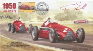 Motor Racing Tim Parnell signed 2000 Formula One cover 1950 Alfa Romeo 158 cover. Good Condition. We