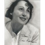 Luise Rainer signed 10x8 black and white photo. Dedicated. Good Condition. We combine postage on