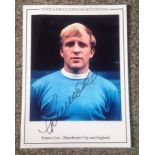 Francis Lee signed 16x12 colour Man City photo. Good Condition. We combine postage on multiple