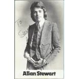 Allan Stewart signed 6x4 black and white photo and signed album page. Both dedicated. Good