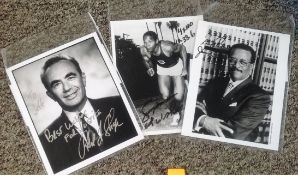 OJ Simpson collection. Contains 3 10x8 black and white photos. Each individually signed by OJ