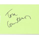 Tom Courtenay signed coloured album page. Good Condition. We combine postage on multiple winning