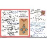 WW2 Award of OBE cover signed by 15 WW2 OBE medal winners. Includes Harry Broadhurst, Patrick Bayly,