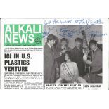 Beatles John Lennon signed 1963 Alkali News newspaper, an in house magazine for chemical giant.