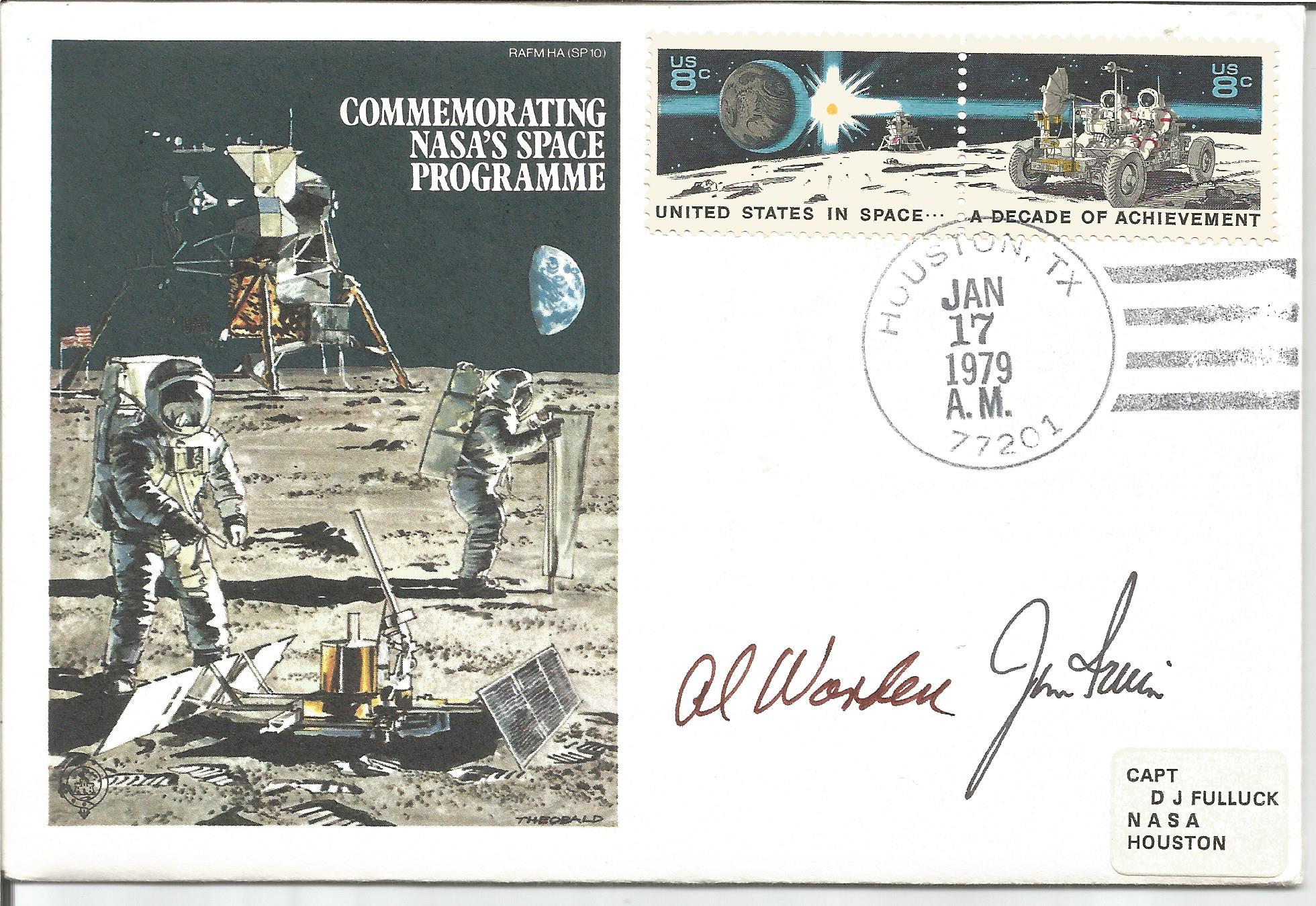 Apollo 15 Astronauts Moonwalker Al Worden and Jim Irwin signed HASP10c NASA space programme cover.