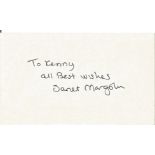 Janet Margolin signed white card. July 25, 1943 - December 17, 1993 was an American theatre,
