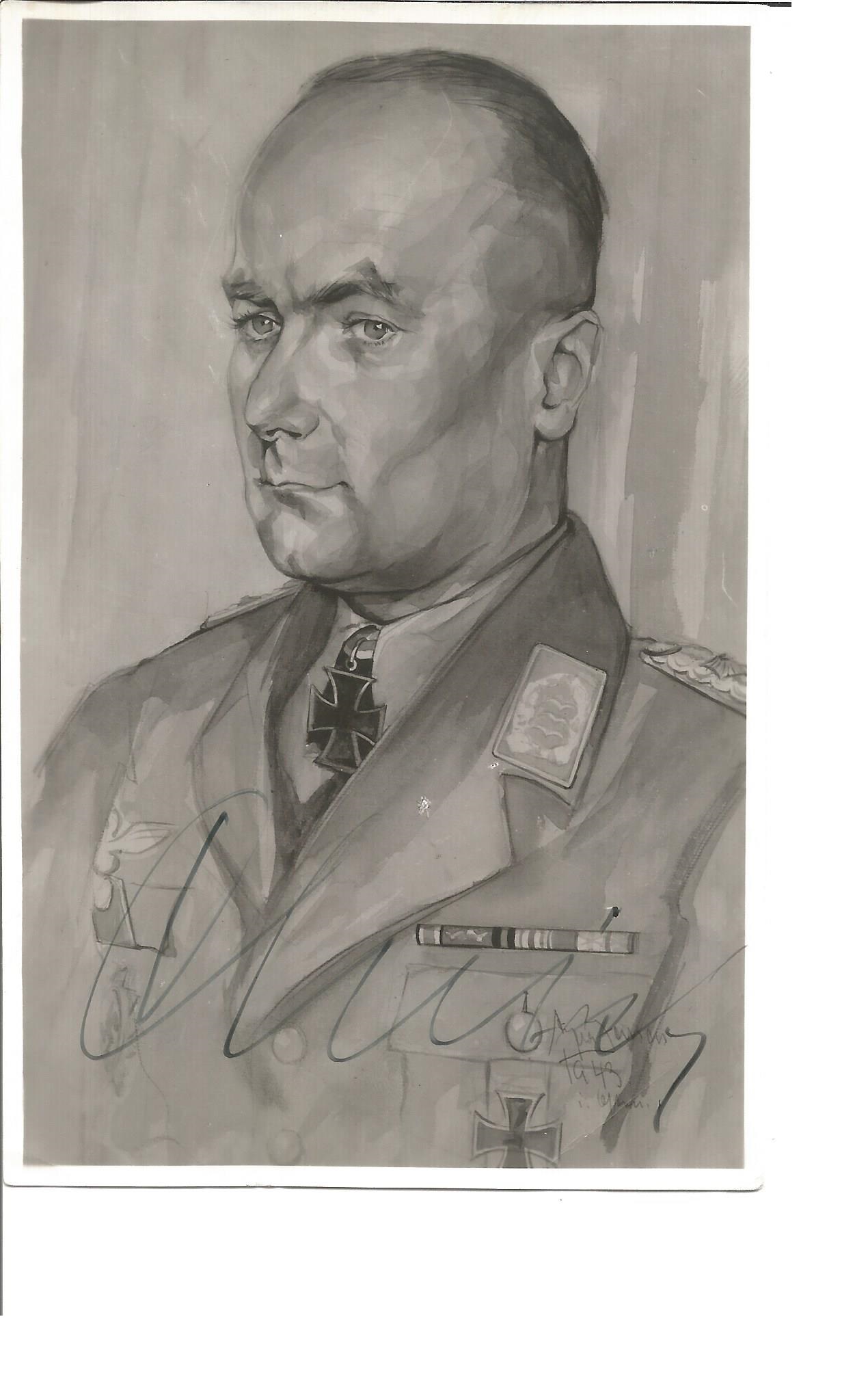 Rare WW2 Torsten Christ KC D1967 signed 6 x 4 inch b/w photo of a painting of him. Good Condition.