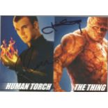 Michael Chiklis and Chris Evan signed promotional postcards for Fantastic Four. Good Condition. We