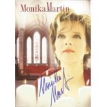 Monika Martin signed 6x4 colour promotional card. Austrian schlager singer with a long track