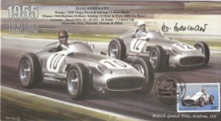 Motor Racing Hans Herrmann signed 2000 Formula One cover 1955 Mercedes Benz cover. Good Condition.
