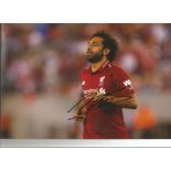 Mo Salah signed 12x8 colour Liverpool photo. Good Condition. We combine postage on multiple