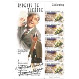 Norman Wisdom signed Aspects of Theatre Isle of Man stamp sheet. Good Condition. We combine