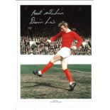 Denis Law Man United Signed 16 x 12 inch football photo. Good Condition. We combine postage on