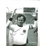 Franz Beckenbauer Germany Signed 12x 8 inch football photo. Good Condition. We combine postage on