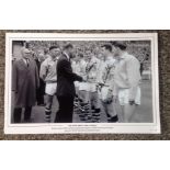 Jimmy Adamson and Adam Blacklaw signed 16x12 black and white 1962 FA cup photo. Slight knock to edge