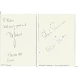Collection of 4 album pages individually signed by authors. Includes PD James, Jonathan Coe, Douglas