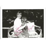 Doris Day signed 7x5 black and white photo. Signed in pink. Dedicated. Good Condition. We combine