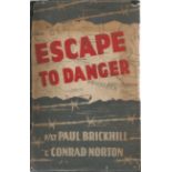 1st Edition 1946 Escape to Danger by Paul Brickhill. Hardback book with dust cover that has almost