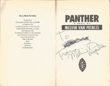 Melvin Van Peebles signed paperback Panther. Signed on the title page with a dedication however