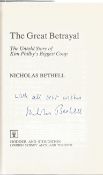 Nicholas Bethell signed on title page of The Great Betrayal. A hardback book in good condition