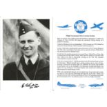 Flight Lieutenant Eric Gordon Parkin signed 7x5 black and white photo in uniform complete with bio