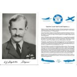 Squadron Leader Basil Gerald Stapleton DFC signed 7x5 black and white photo in uniform complete with