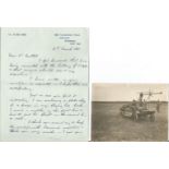 Battle of Britain Rare Letter Signed by W S Munn 29 Sqn Battle of Britain Fighter pilot died 1982.