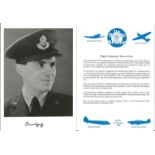 Flight Lieutenant Trevor Gray signed 7x5 black and white photo in uniform complete with bio card.