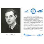 Squadron Leader Peter Leslie Dawbarn signed 7x5 black and white photo in uniform complete with bio