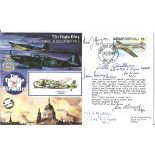 World War II FDC RAFA20 The Night Blitz. Signed by 6 Battle of Britain fighter pilots Signed by 6