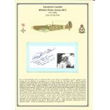 Squadron Leader William Ross Jones AFC signature piece. WW2 RAF Battle of Britain pilot. Set into