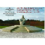 Battle of Britain Memorial Folkestone postcard signed by Sq Ldr Noel H Barry DFC, AE. WW2 RAF Battle