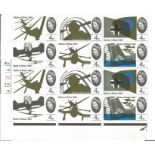 Battle Britain stamp sheet 1965 SG 671+676 4d Battle of Britain 2A Dot Cylinder block of 12 MNH.