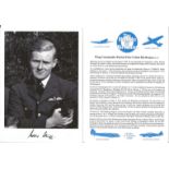 Wing Commander Patrick Peter Colum Barthropp DFC AFC signed 7x5 black and white photo in uniform