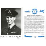 Squadron Leader Robert William Foster DFC AE signed 7x5 black and white photo in uniform complete