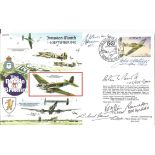 World War II FDC RAFA13a Invasion Month 1-6 Sept 1940 Signed 6 Battle of Britain Pilots, Crew