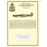 Flight Lieutenant Laurence Edward Hooper-Smith signature piece. WW2 RAF Battle of Britain pilot. Set