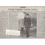 Horace Stanley Uncle George Darley Signature and obituary of Squadron Leader (later Group Captain)