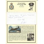 Group Captain Patrick Foss OBE handwritten letter handwritten letter. WW2 RAF Battle of Britain