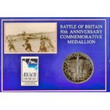 Silver Coloured Battle of Britain 50th Anniversary Medallion. Good Condition. We combine postage