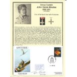 Group Capt John Derek Bisdee OBE DFC signed Spitfire FDC PM 11th Jun 89. Set into superb A4