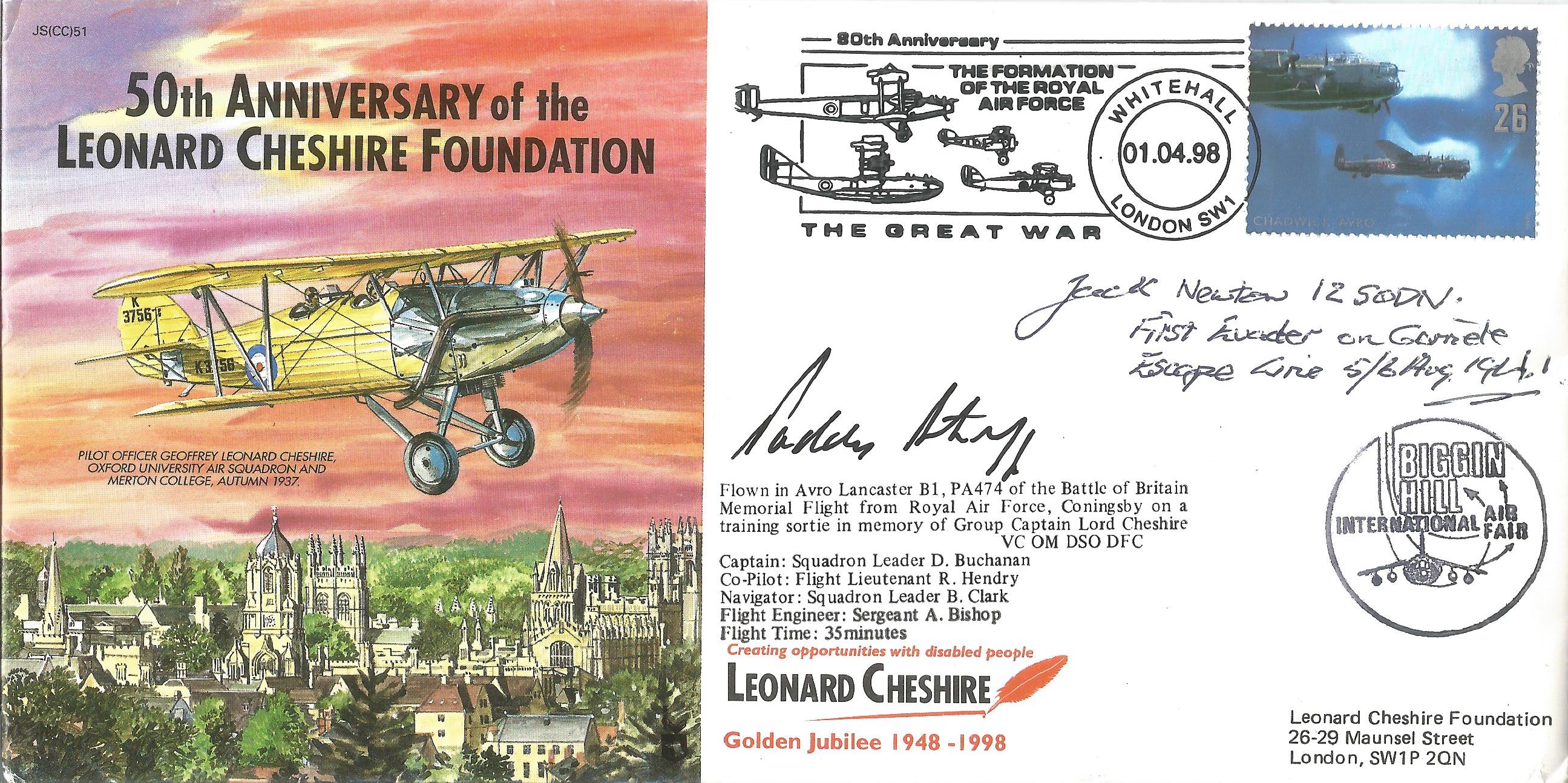 World War Two 50th Anniversary Leonard Cheshire foundation Biggin Hill 1998 FDC Signed by Jack