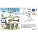World War II FDC RAFA12 50th Anniv Battle of Britain Signed I Cosby & 5 Battle of Britain, Pilots,