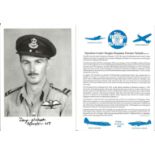 Squadron Leader Douglas Benjamin Fletcher Nicholls DFC AE signed 7x5 black and white photo in