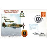 Squadron Ldr William R Jones 266 and 202 Squadron signed Battle of Britain 50th Anniversary FDC PM