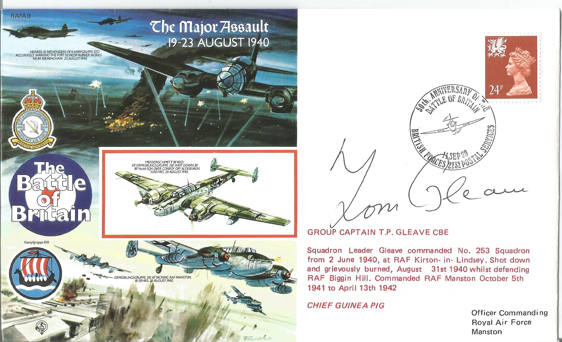 Battle of Britain The Major Assault 19-23 August 1940 RAFA 9 signed by Group Captain T. P Cleave